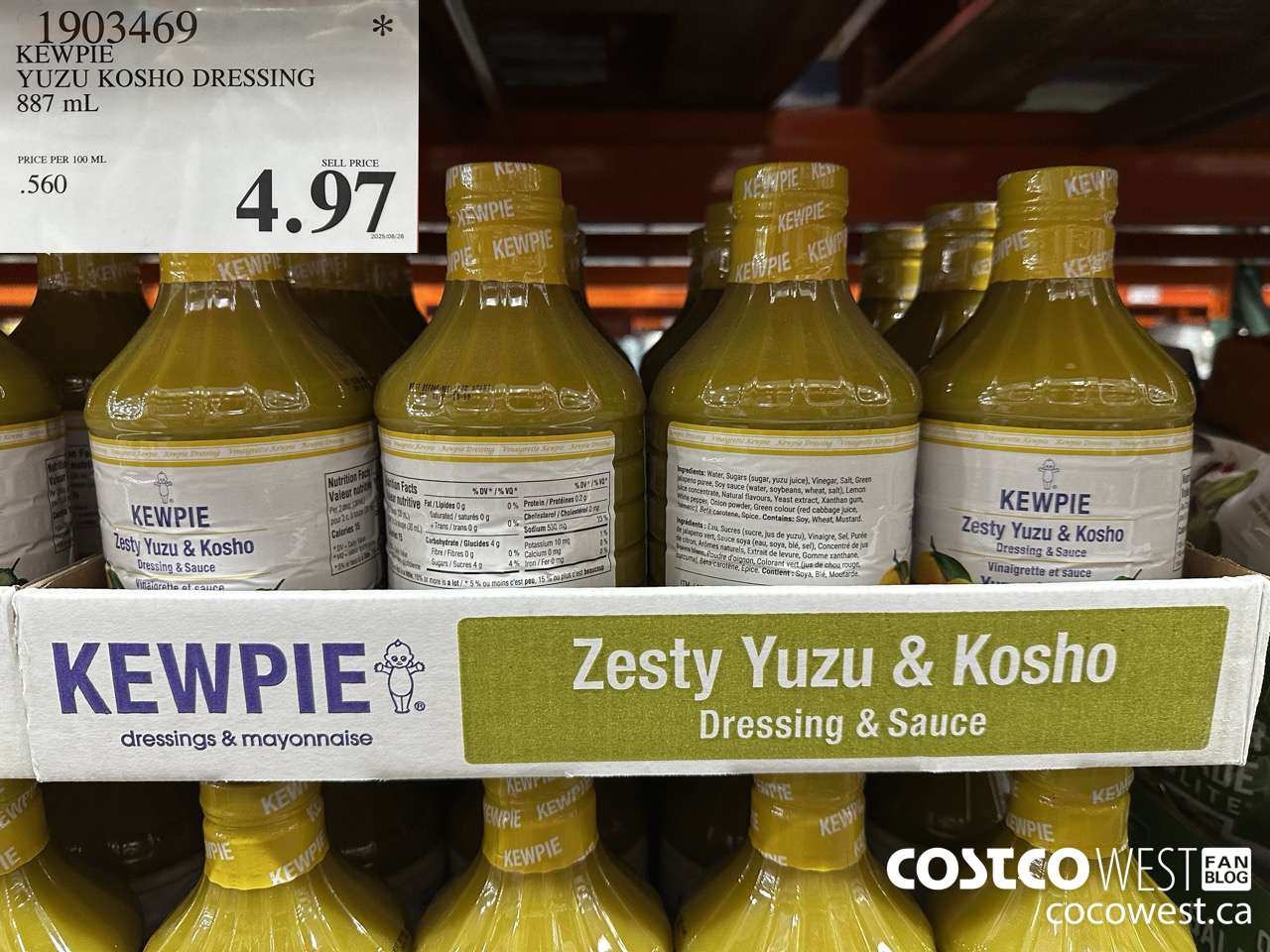 1903469 KEWPIE YUZU KOSHO DRESSING 887ML $4.97