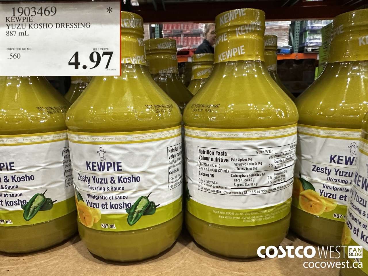 1903469 KEWPIE YUZU KOSHO DRESSING 887ML $4.97