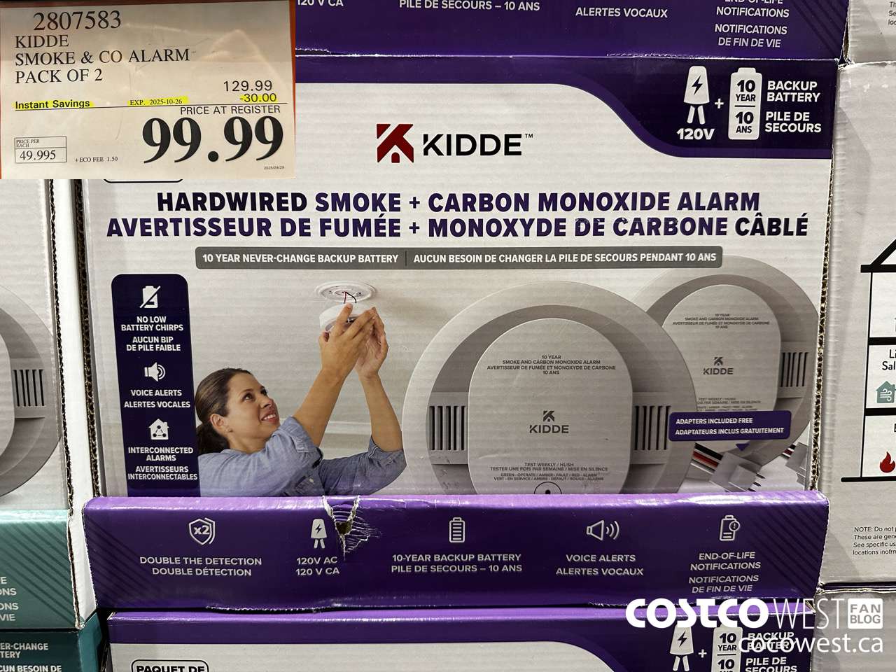 2807583 KIDDE SMOKE & CO ALARM PACK OF 2 ($30.00 INSTANT SAVINGS EXPIRES ON 2025-10-26) $99.99
