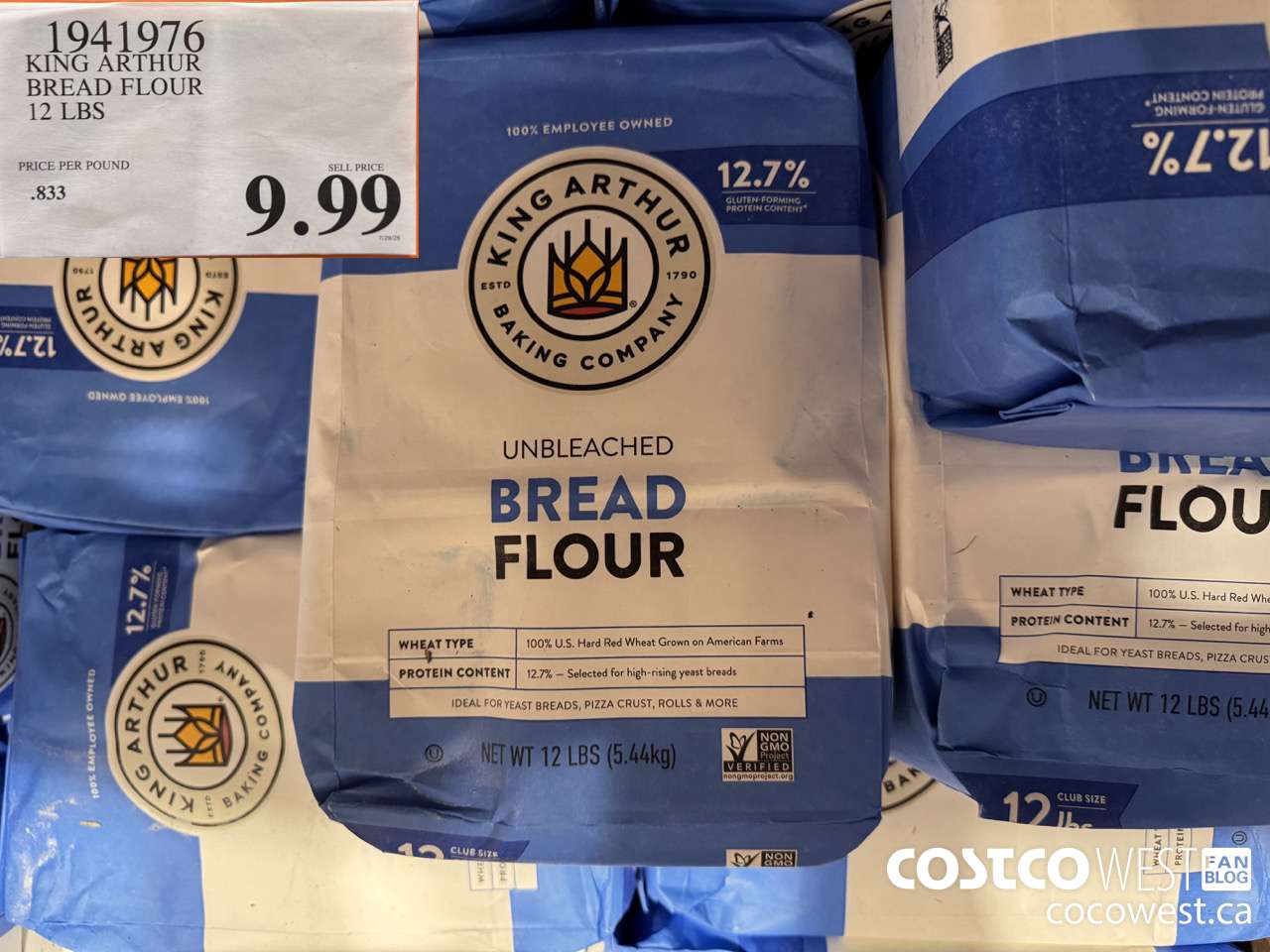 1941976 KIGN ARTHUR BREAD FLOUR 12 LBS $9.99