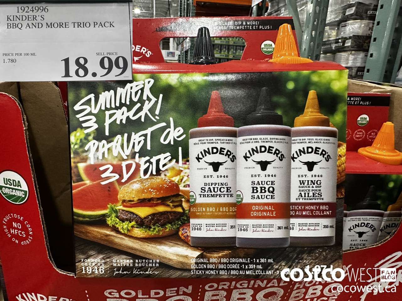 1924996 KINDER'S BBQ AND MORE TRIO PACK $18.99