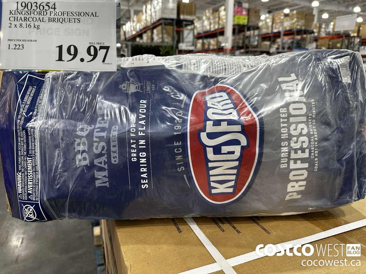 1903654 KINGSFORD PROFESSIONAL CHARCOAL BRIQUETS 2 X 8.16KG $19.97