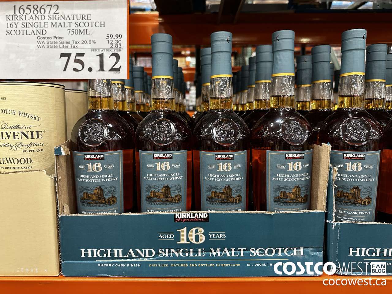 1658672 KIRKLAND SIGNATURE 16Y SINGLE MALT SCOTCH SCOTLAND 750ML $75.12
