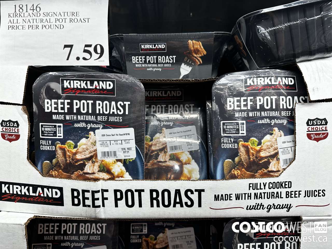 18146 KIRKLAND SIGNATURE ALL NATURAL POT ROAST PRICE PER POUND $7.59