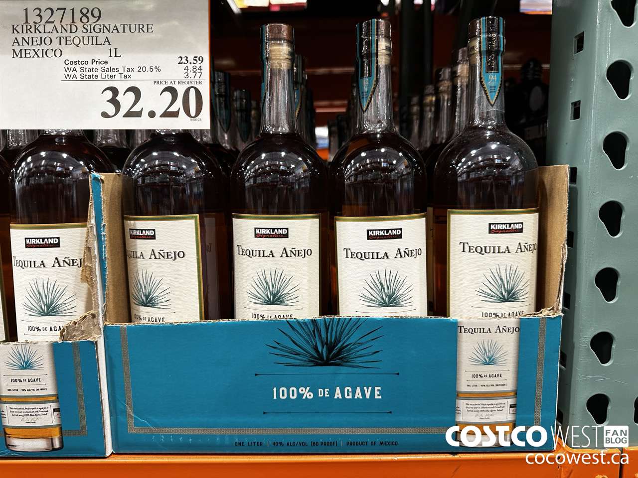 1327189 KIRKLAND SIGNATURE ANEJO TEQUILA MEXICO 1L $32.20