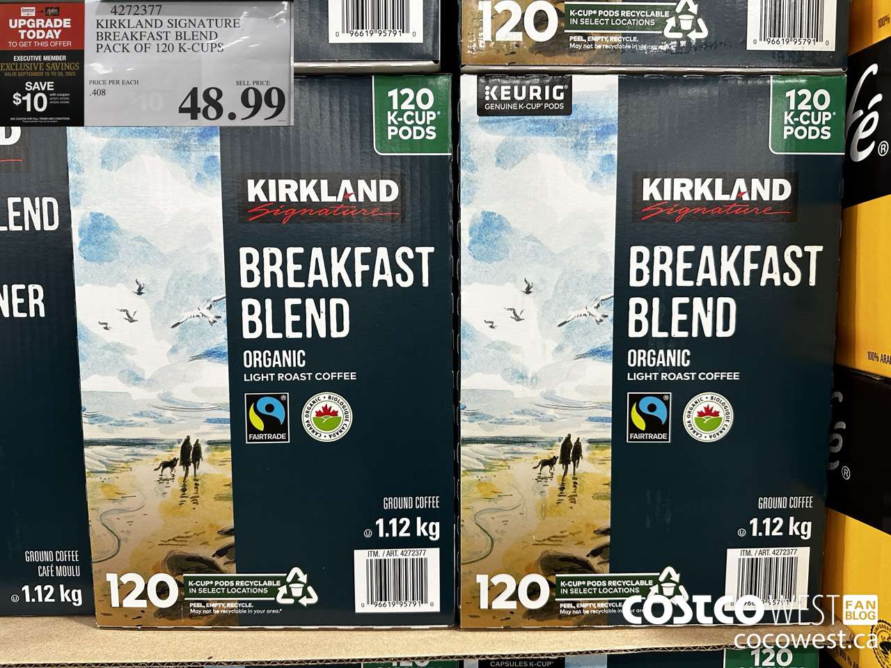 4272377 KIRKLAND SIGNATURE BREAKFAST BLEND PACK OF 120 K-CUPS ($10.00 INSTANT SAVINGS EXPIRES ON 2025-09-28) $38.99