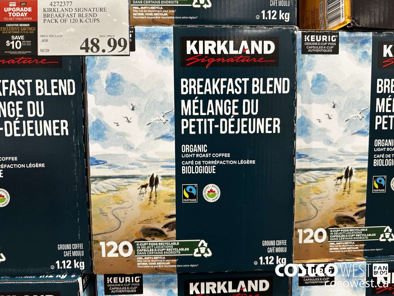 4272377 KIRKLAND SIGNATURE BREAKFAST BLEND PACK OF 120 K-CUPS ($10.00 INSTANT SAVINGS EXPIRES ON 2025-09-28) $38.99