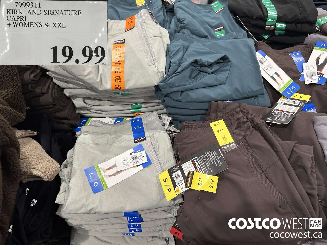 7999311 KIRKLAND SIGNATURE CAPRI WOMENS S-XXL $19.99