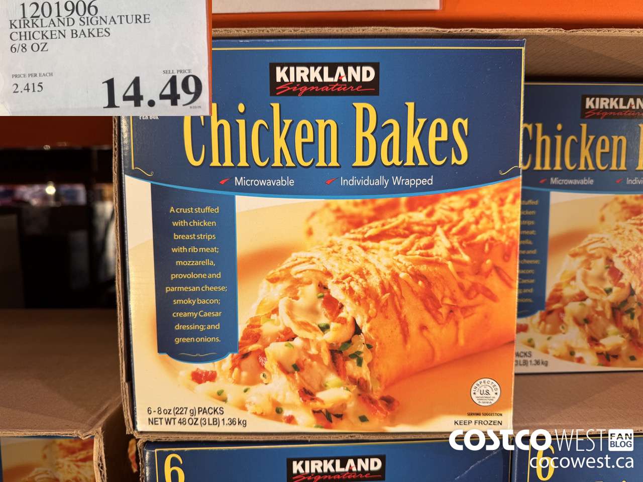 1201906 KIRKLAND SIGNATURE CHICKEN BAKES 6/8 OZ $14.49