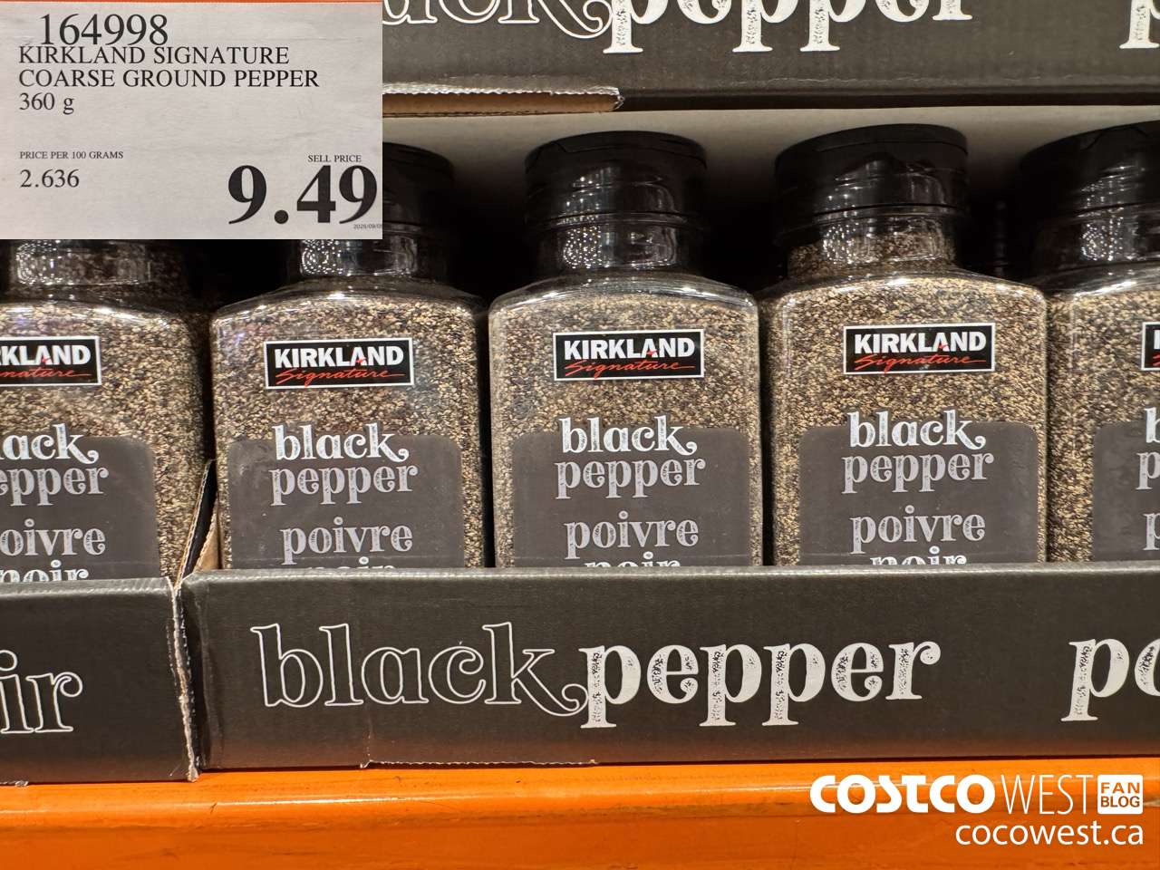 164998 KIRKLAND SIGNATURE COARSE GROUND PEPPER 360 G $9.49