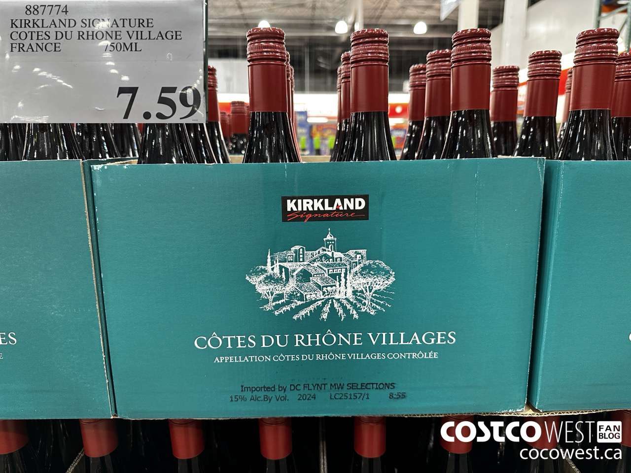 887774 KIRKLAND SIGNATURE COTES DU RHONE VILLAGE FRANCE 750 ML $7.59