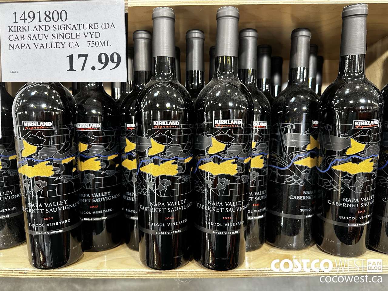 1491800 KIRKLAND SIGNATURE DA CAB SAUV SINGLE VYD NAPA VALLEY CA 750ML $17.99