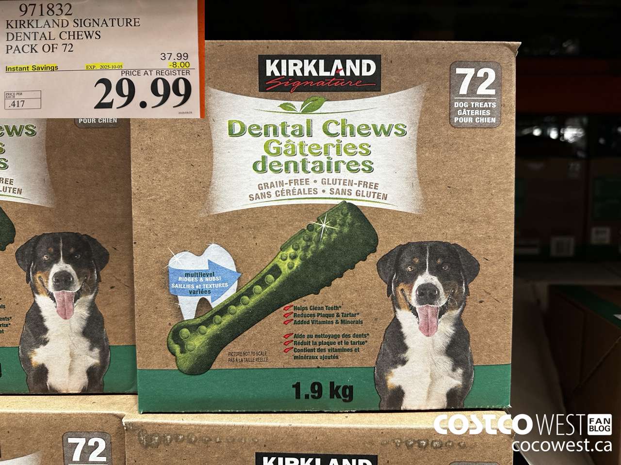 971832 KIRKLAND SIGNATURE DENTAL CHEWS PACK OF 72 ($8.00 INSTANT SAVINGS EXPIRES ON 2025-10-05) $29.99