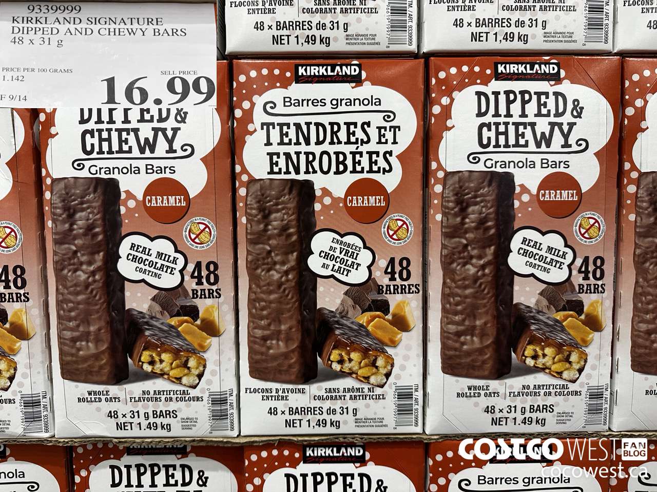 9339999 KIRKLAND SIGNATURE DIPPED AND CHEWY BARS 48 X 31 G $16.99