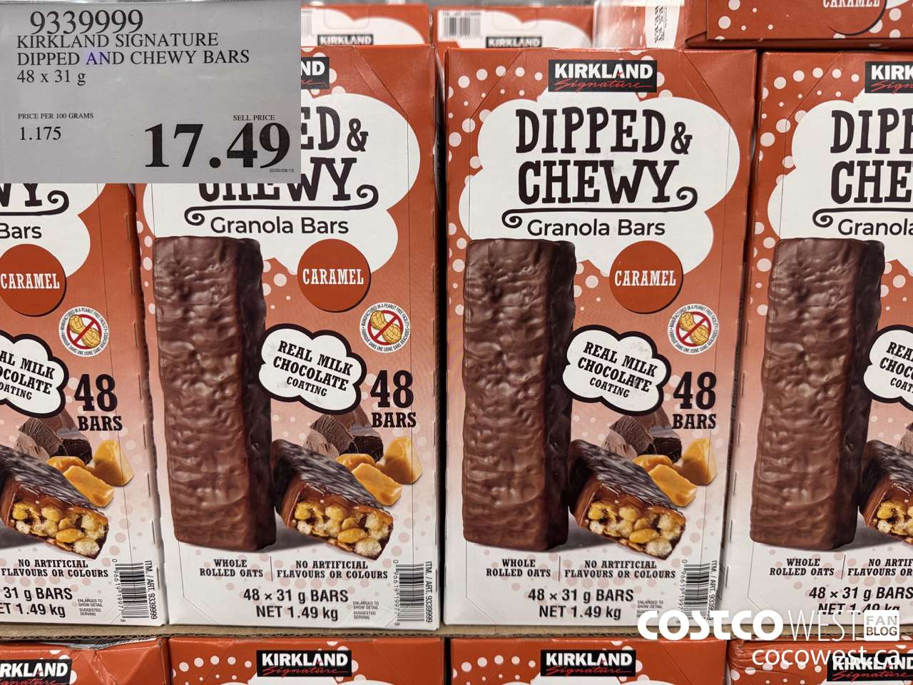 9339999 KIRKLAND SIGNATURE DIPPED AND CHEWY BARS 48 X 31 G $17.49