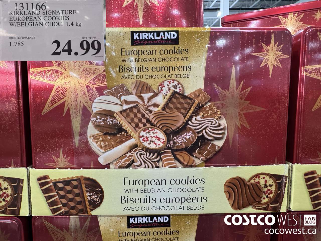131166 KIRKLAND SIGNATURE EUROPEAN COOKIES W/ BELGIAN CHOC. 1.4 KG $24.99