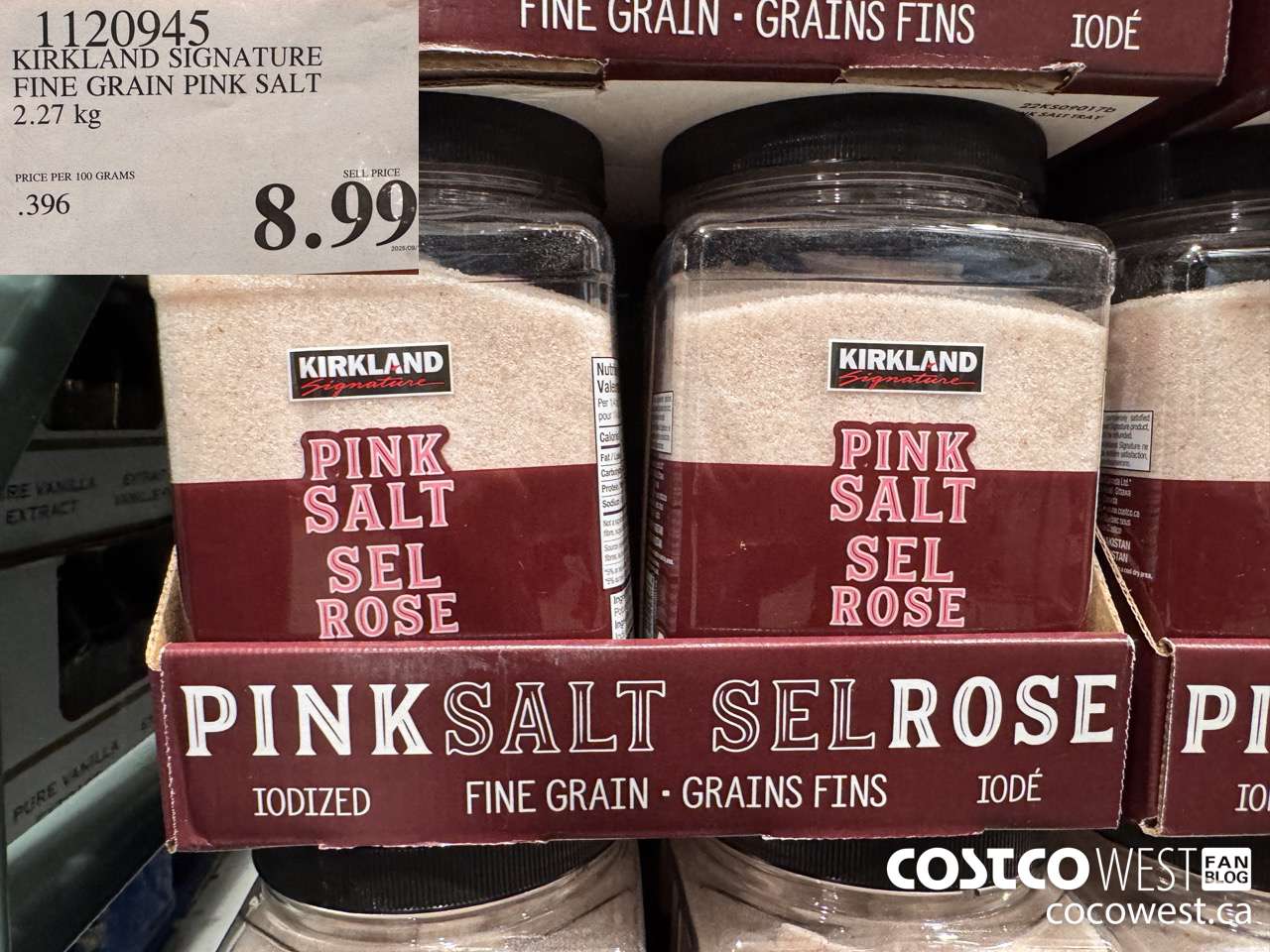 1120945 KIRKLAND SIGNATURE FINE GRAIN PINK SALT 2.27 kg $8.99