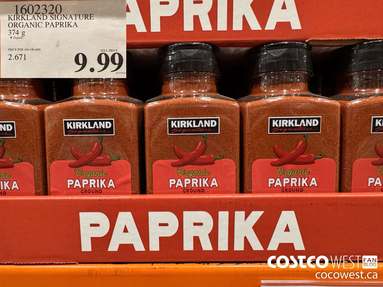 1602320 KIRKLAND SIGNATURE GROUND PAPRIKA 374G $9.99