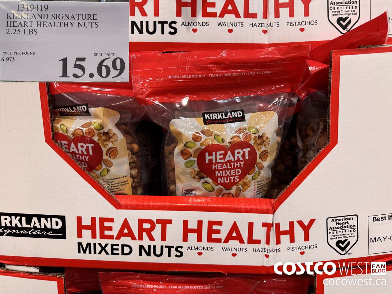 1319419 KIRKLAND SIGNATURE HEART HEALTHY NUTS 2.25 LBS $15.69
