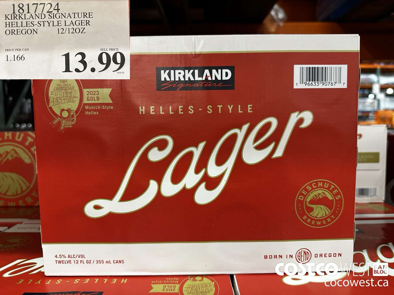 1817724 KIRKLAND SIGNATURE HELLES-STYLE LAGER OREGON 12/12OZ $13.99