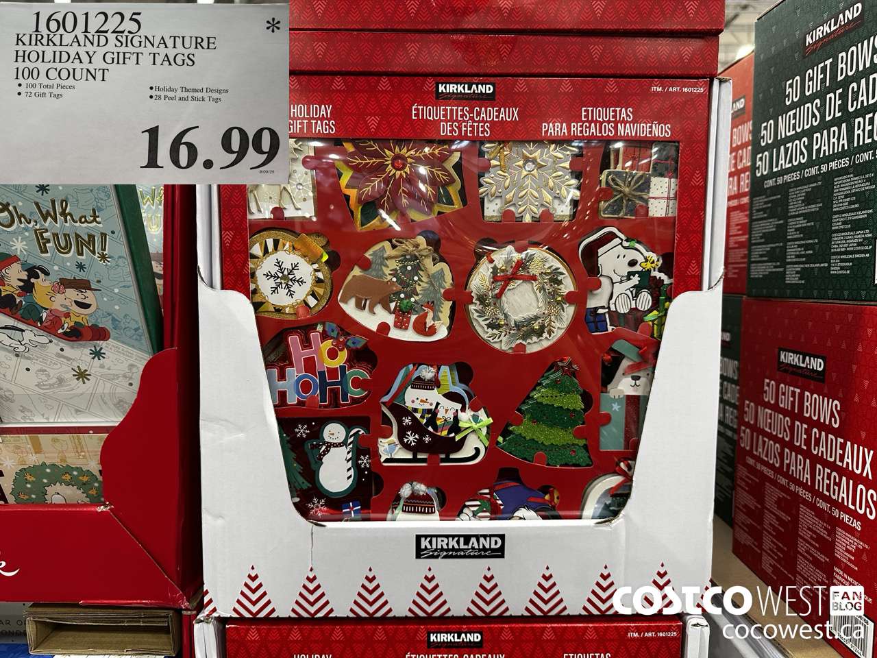 1601225 KIRKLAND SIGNATURE HOLIDAY GIFT TAGS 100 COUNT $16.99