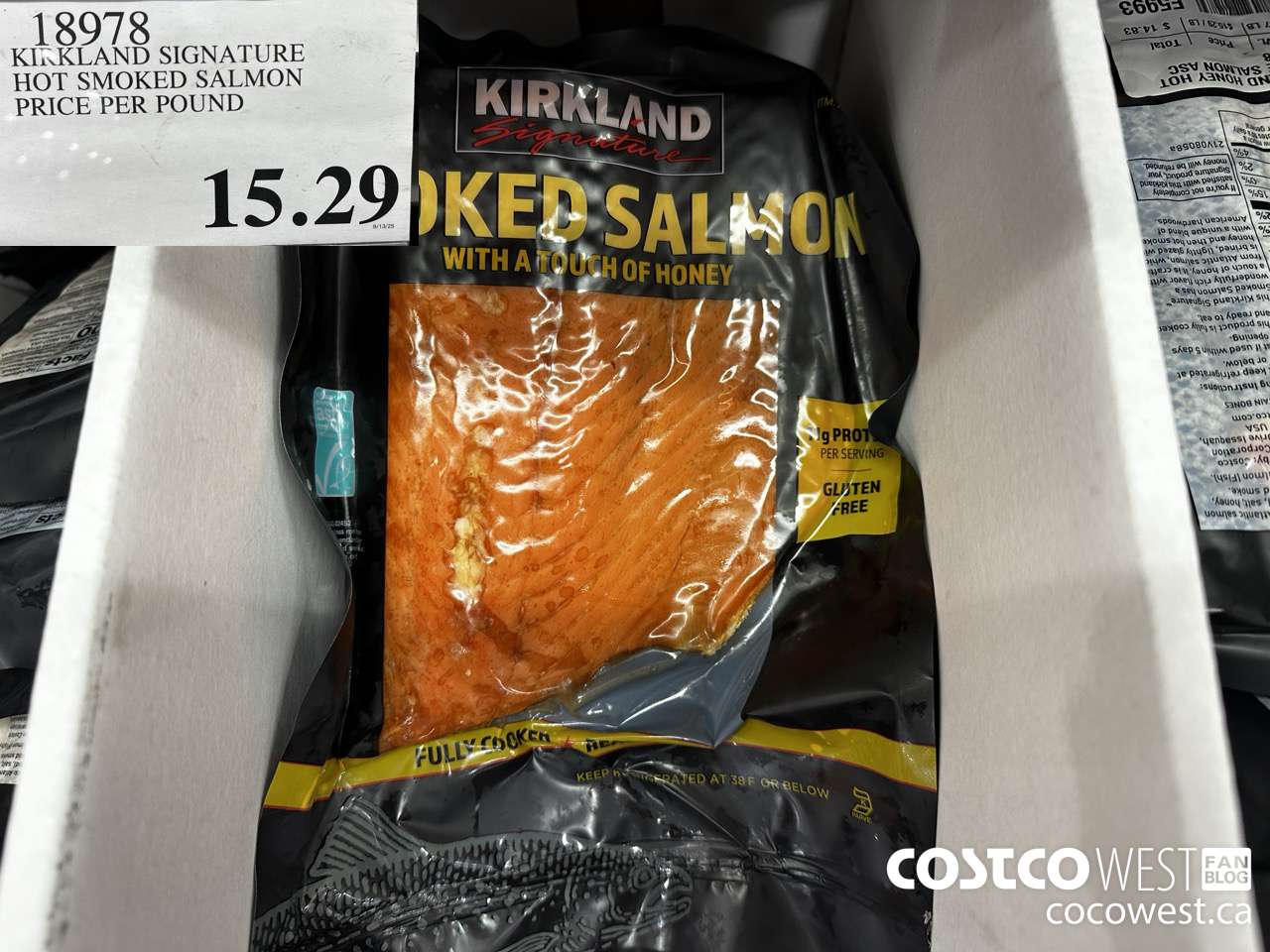 18978 KIRKLAND SIGNATURE HOT SMOKED SALMON PRICE PER POUND $15.29