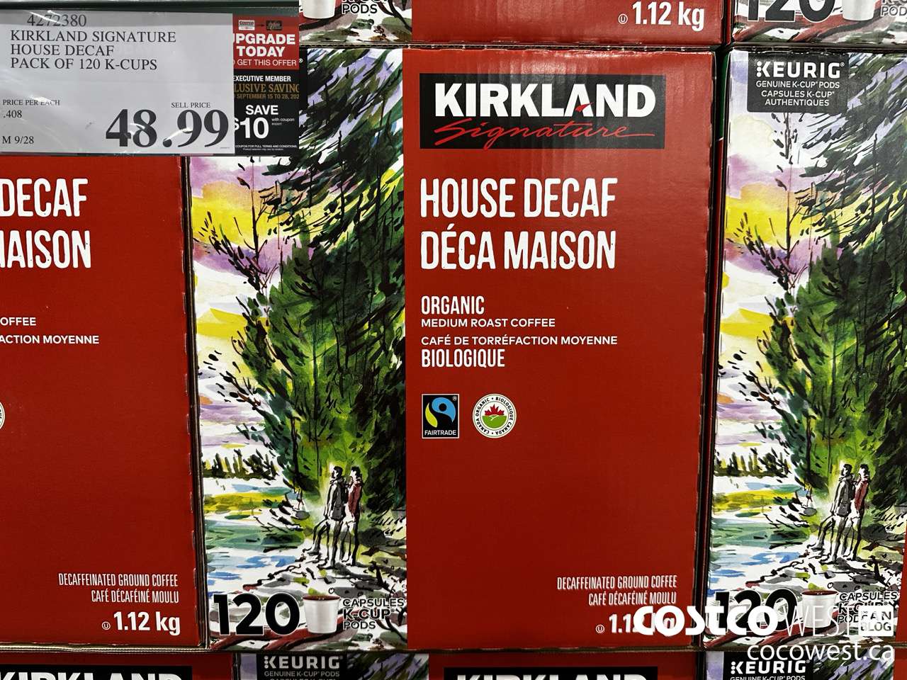 4272380 KIRKLAND SIGNATURE HOUSE DECAF PACK OF 120 K-CUPS ($10.00 INSTANT SAVINGS EXPIRES ON 2025-09-28) $38.99