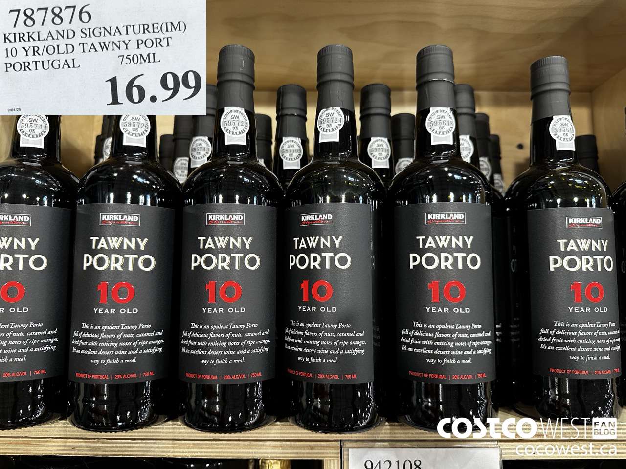 787876 KIRKLAND SIGNATURE (IM) 10YR/OLD TAWNY PORT PORTUGAL 750ML $16.99