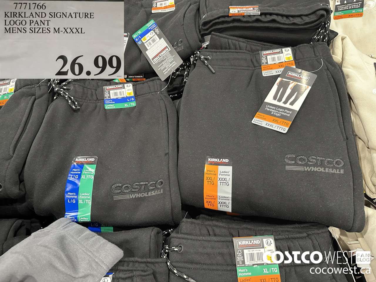 7771766 KIRKLAND SIGNATURE LOGO PANT MENS SIZES M-XXXL $26.99