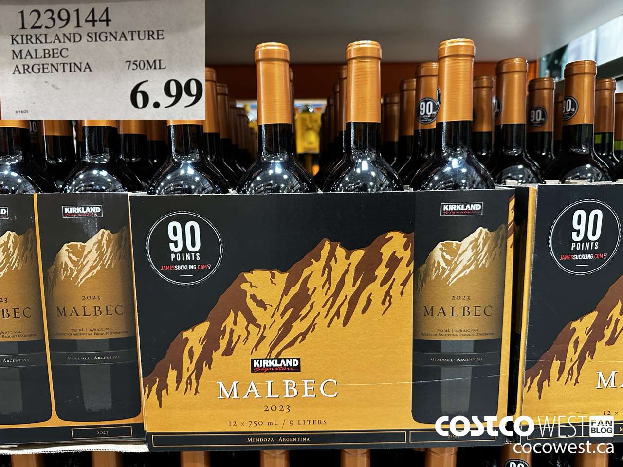 1239144 KIRKLAND SIGNATURE MALBEC ARGENTINA 750 ML $6.99