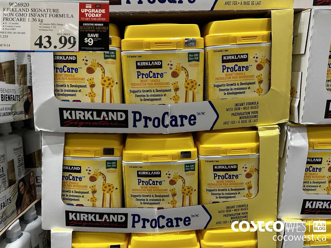 9626920 KIRKLAND SIGNATURE NON GMO INFANT FORMULA PROCARE 1.36KG ($9.00 INSTANT SAVINGS EXPIRES ON 2025-09-14) $34.99