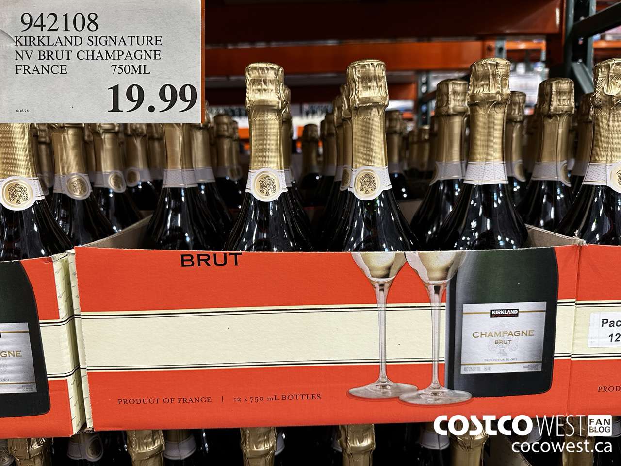 942108 KIRKLAND SIGNATURE NV BRUT CHAMPAGNE 750 ML $19.99