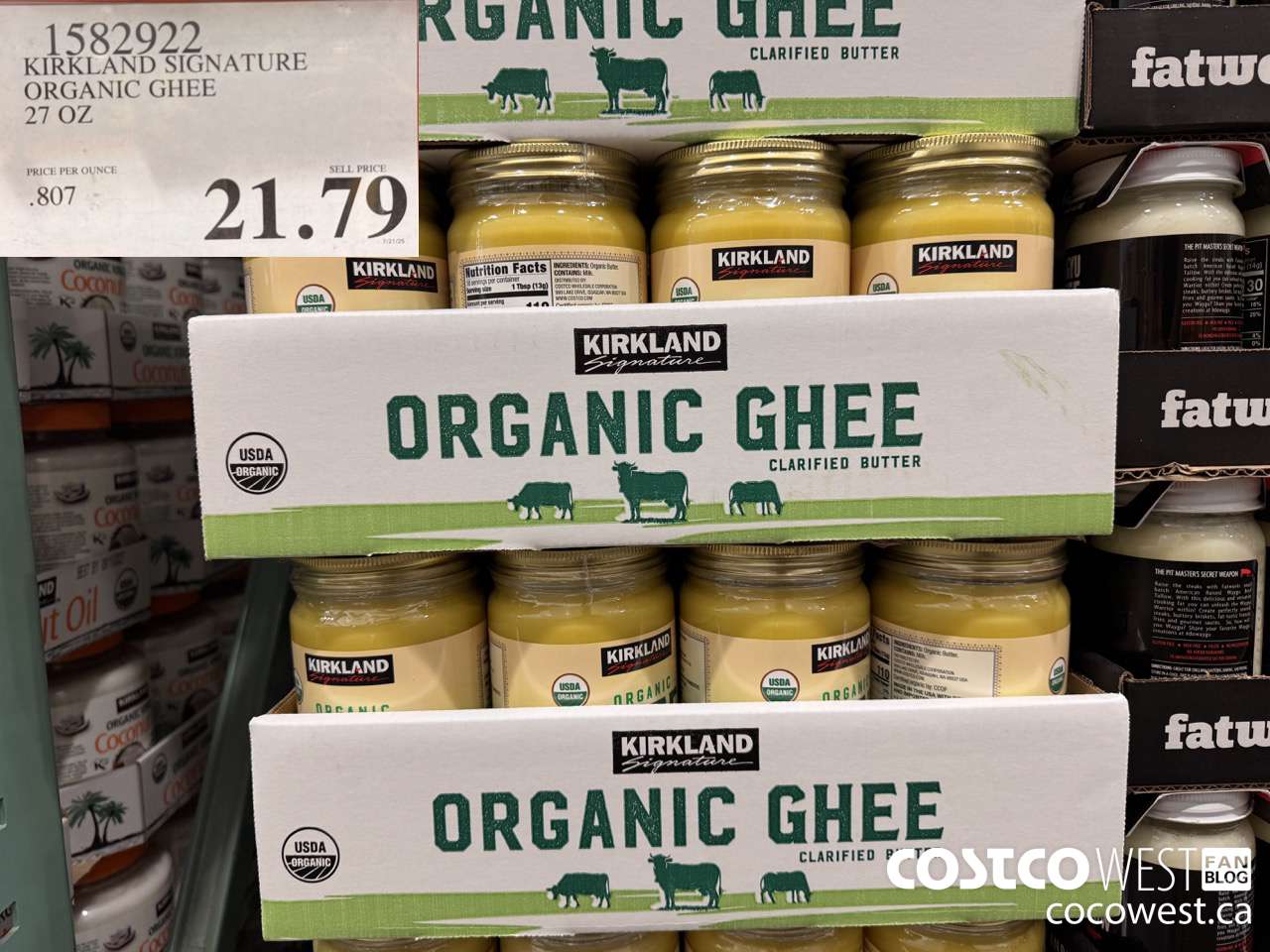 1582922 KIRKLAND SIGNATURE ORGANIC GHEE 27 OZ $21.79