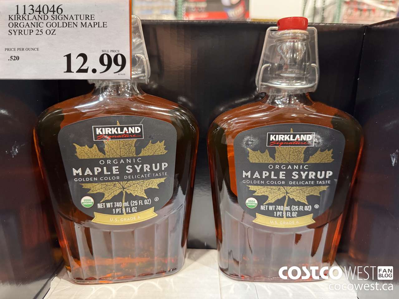 1134046 KIRKLAND SIGNATURE ORGANIC GOLDEN MAPLE SYRUP 25 OZ $12.99