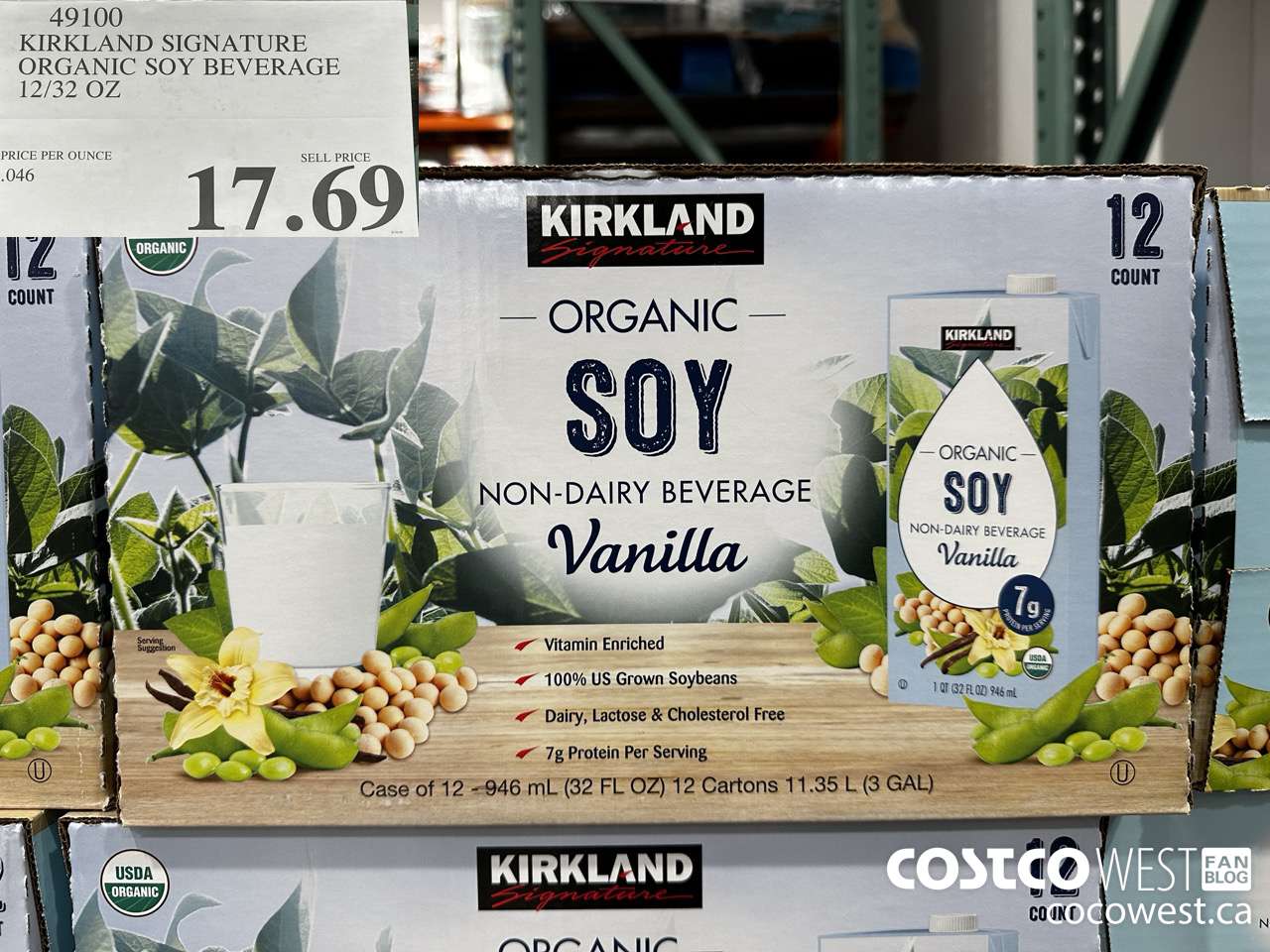 49100 KIRKLAND SIGNATURE ORGANIC SOY BEVERAGE 12/32 OZ $17.69