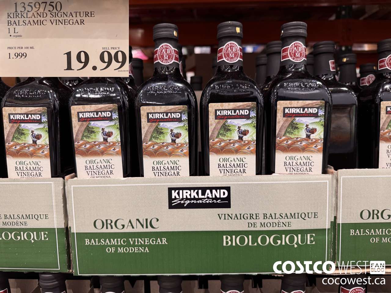 1359750 KIRKLAND SIGNATURE ORG BALSAMIC VINEGAR 1 L $19.99