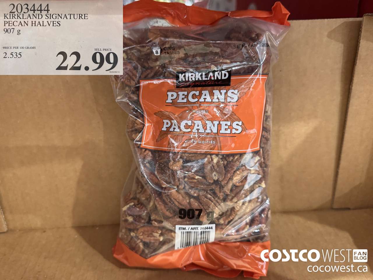 203444 KIRKLAND SIGNATURE PECAN HALVES 907G $22.99