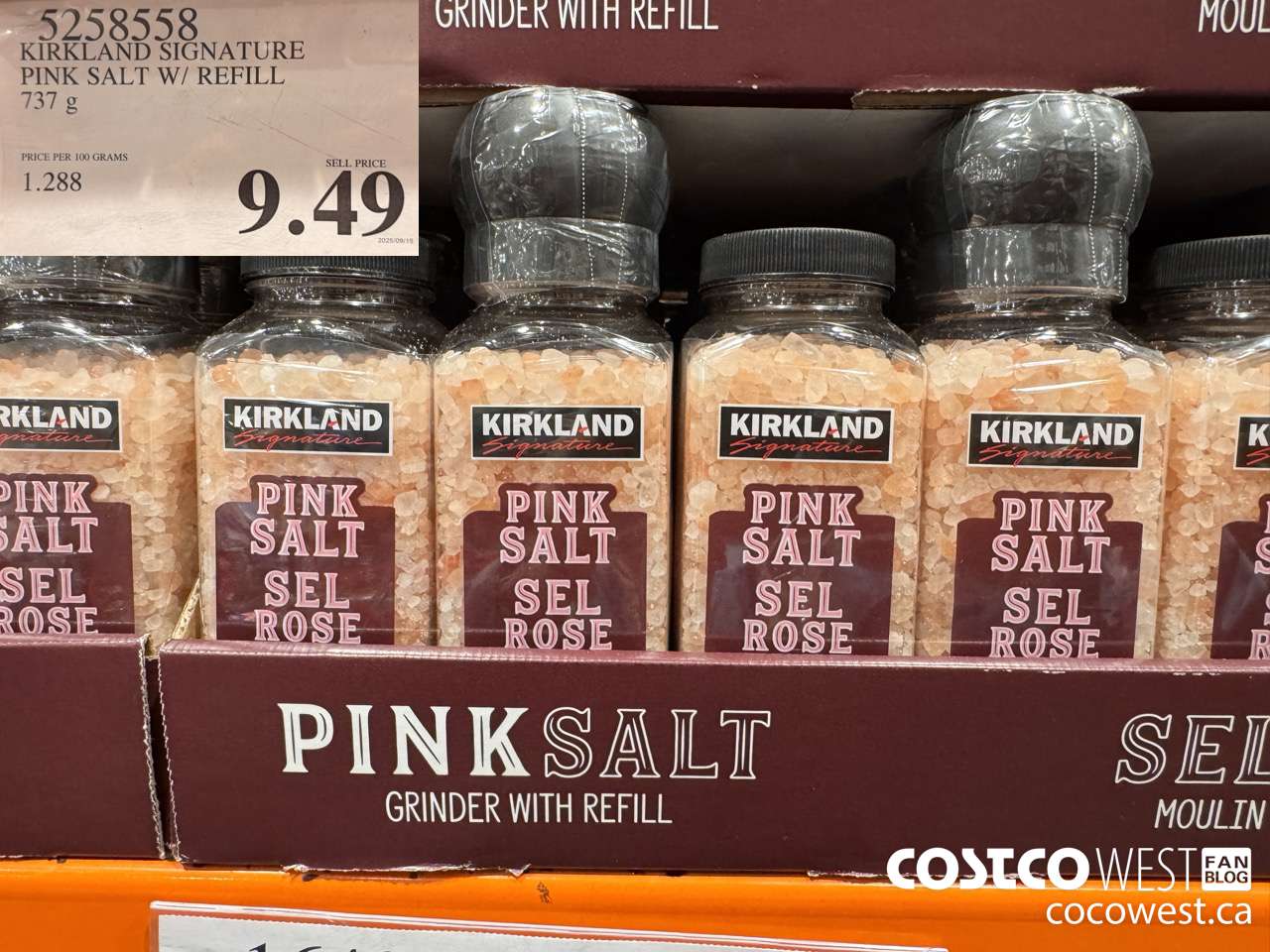 5258558 KIRKLAND SIGNATURE PINK SALT W/ REFILL 737 g $9.49