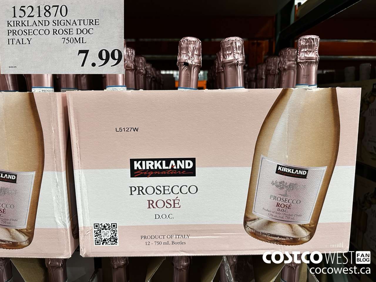 1521870 KIRKLAND SIGNATURE PROSECCO ROSE DOC ITALY 750ML $7.99