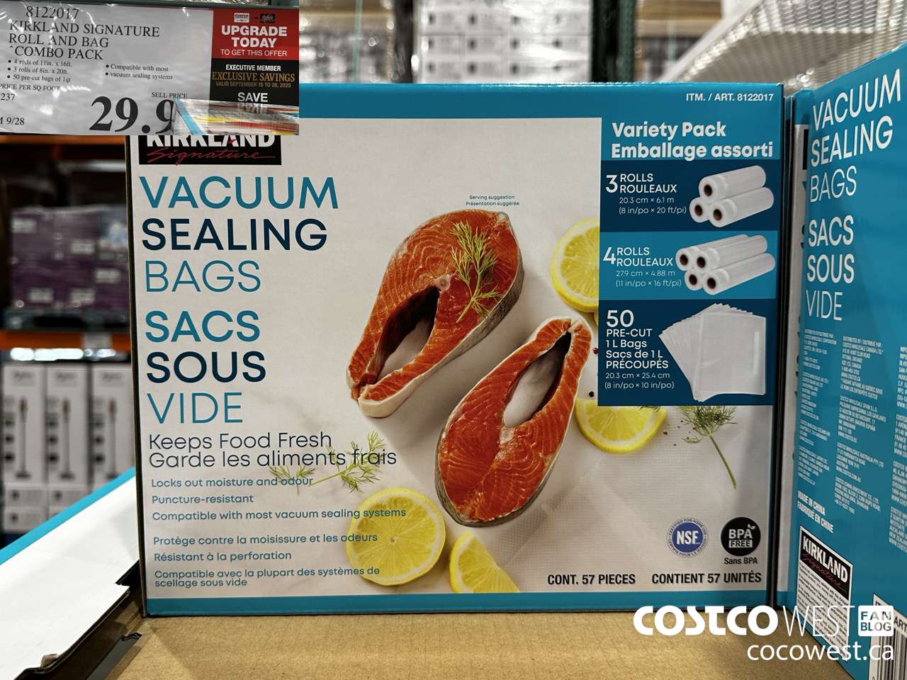 8122017 KIRKLAND SIGNATURE ROLLS AND PRE-CUT BAGS  ($10.00 INSTANT SAVINGS EXPIRES ON 2025-09-28) $19.99