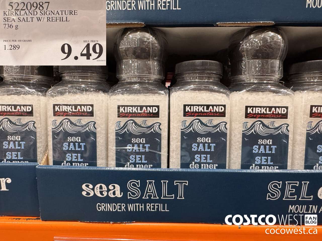 5220987 KIRKLAND SIGNATURE SEA SALT W/ REFILL 737 g $9.49