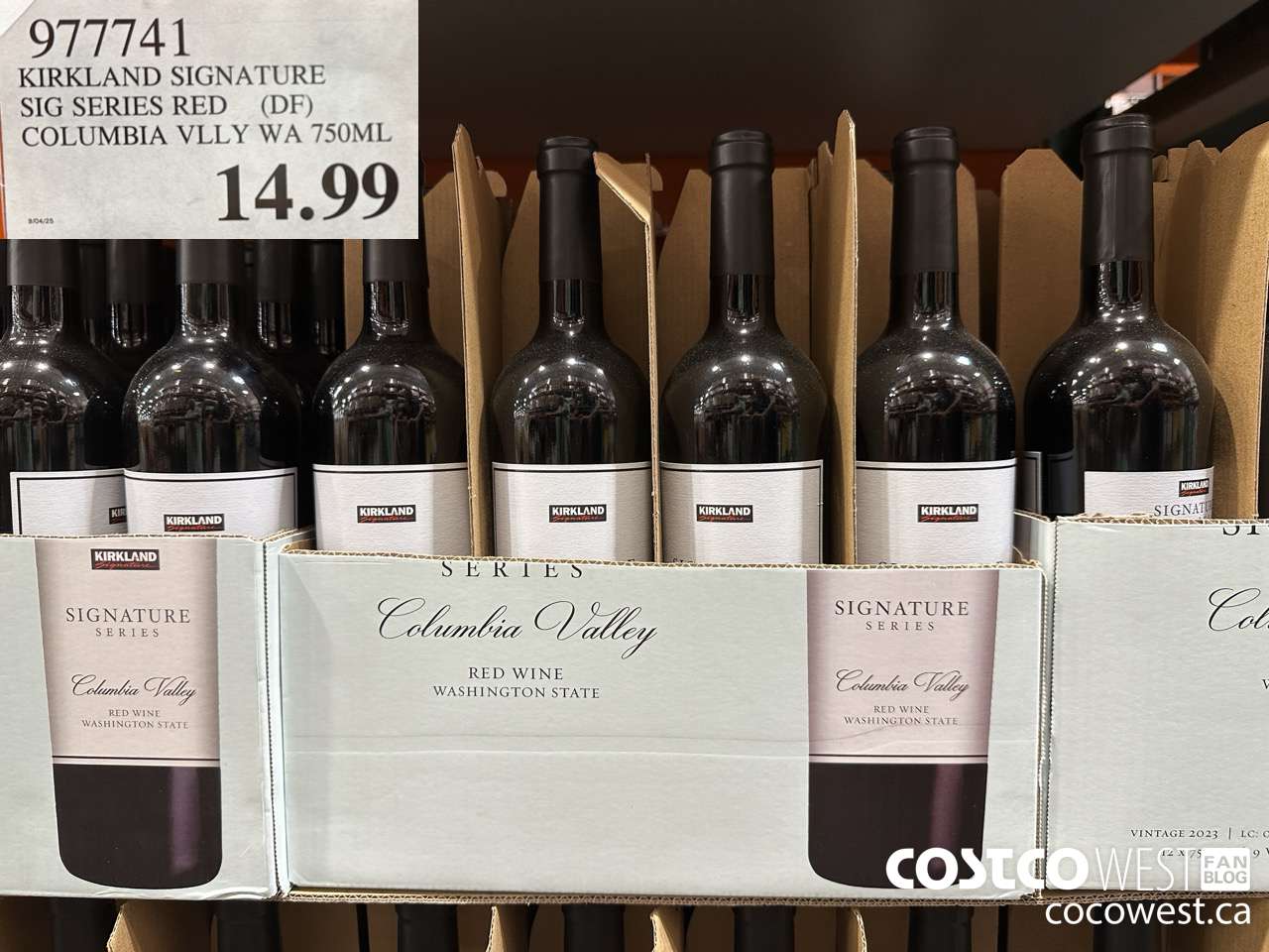 977741 KIRKLAND SIGNATURE SIG SERIES RED (DF) COLUMBIA VLLY WA 750ML $14.99