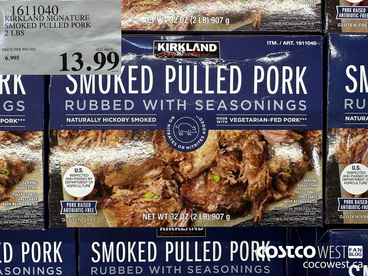 1611040 KIRKLAND SIGNATURE SMOKED PULLED PORK 2LBS $13.99