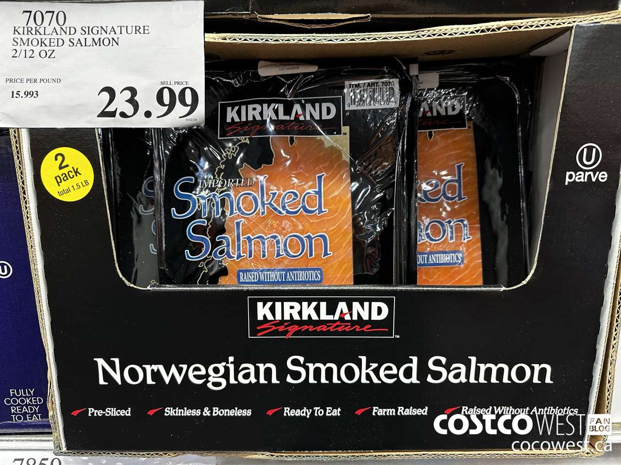 7070 KIRKLAND SIGNATURE SMOKED SALMON 2/12 OZ $23.99