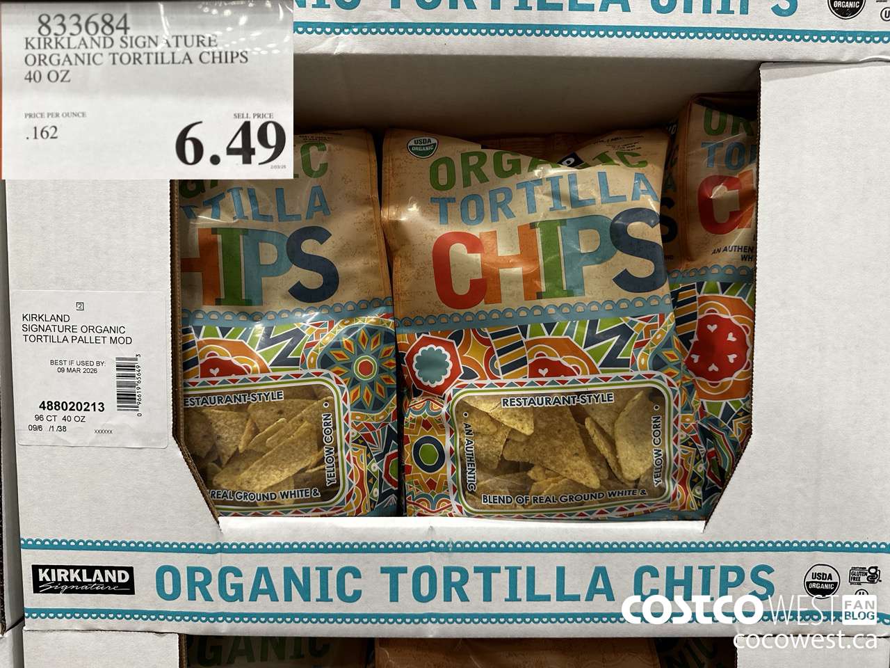 833684 KIRKLAND SIGNATURE TORTILLA CHIPS 40 OZ $6.49