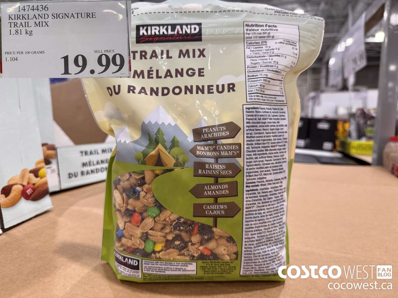 1474436 KIRKLAND SIGNATURE TRAIL MIX 1.81 kg $19.99