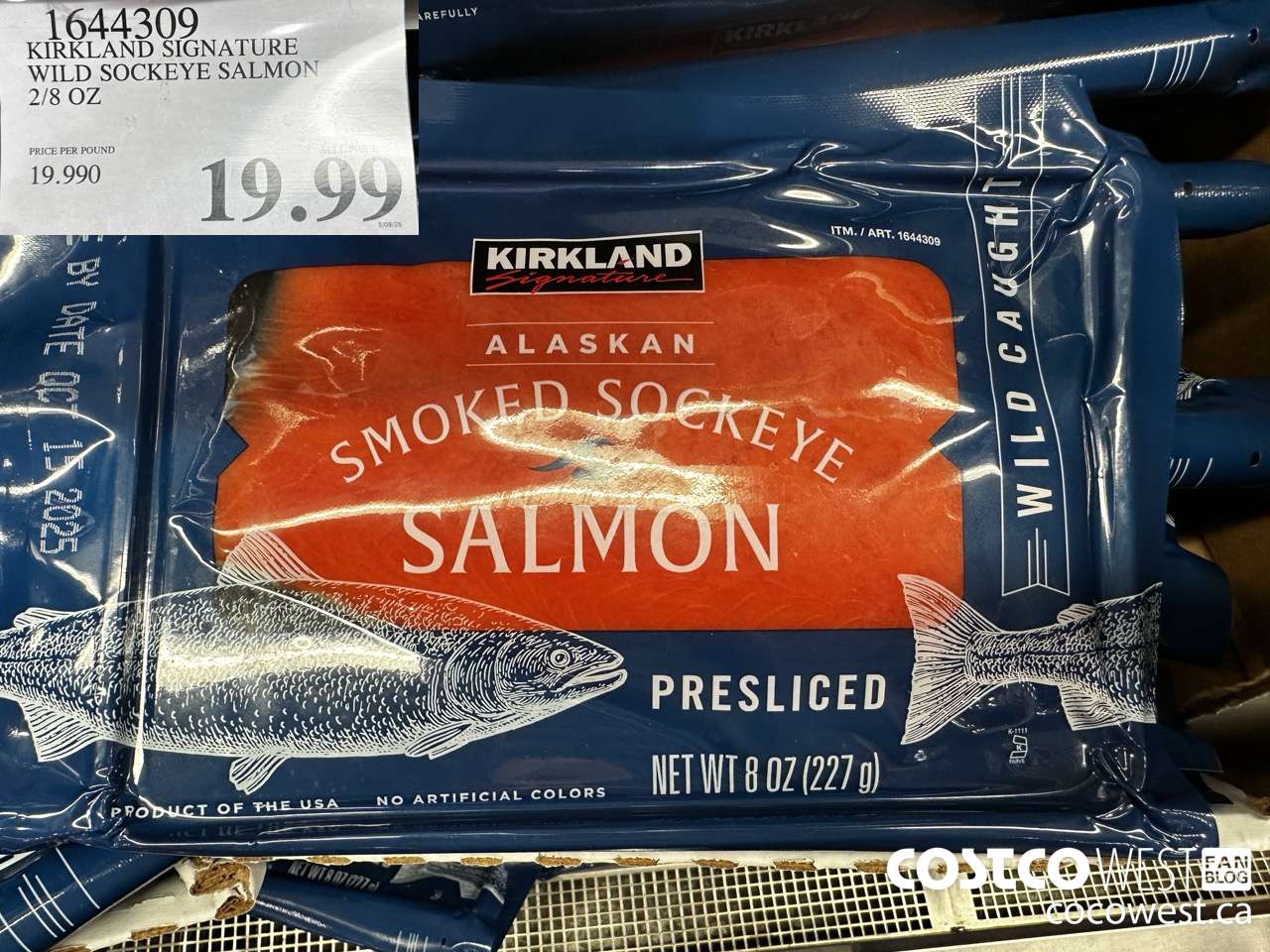 1644309 KIRKLAND SIGNATURE WILD SOCKEYE SALMON 2/8 OZ $19.99