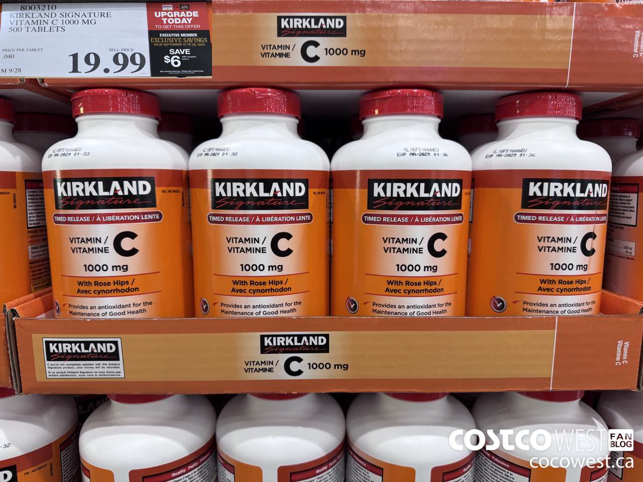 8003210 KIRKLAND SIGNATURE VITAMIN C 1000 MG 500 TABLETS ($6.00 INSTANT SAVINGS EXPIRES ON 2025-09-28) $13.99