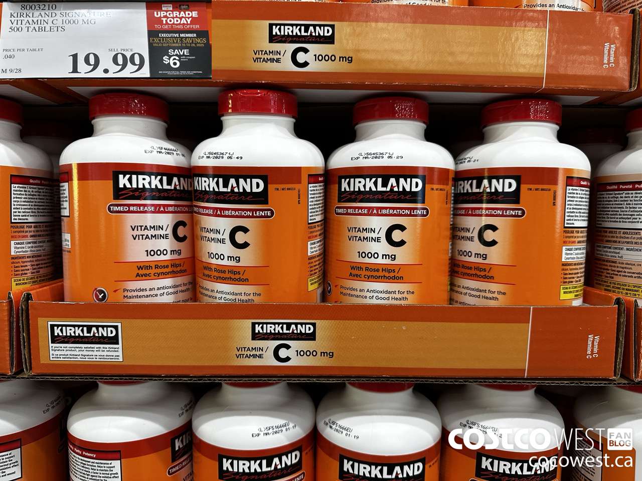 8003210 KIRKLAND SIGNATURE VITAMIN C 1000 MG 500 TABLETS ($6.00 INSTANT SAVINGS EXPIRES ON 2025-09-28) $13.99