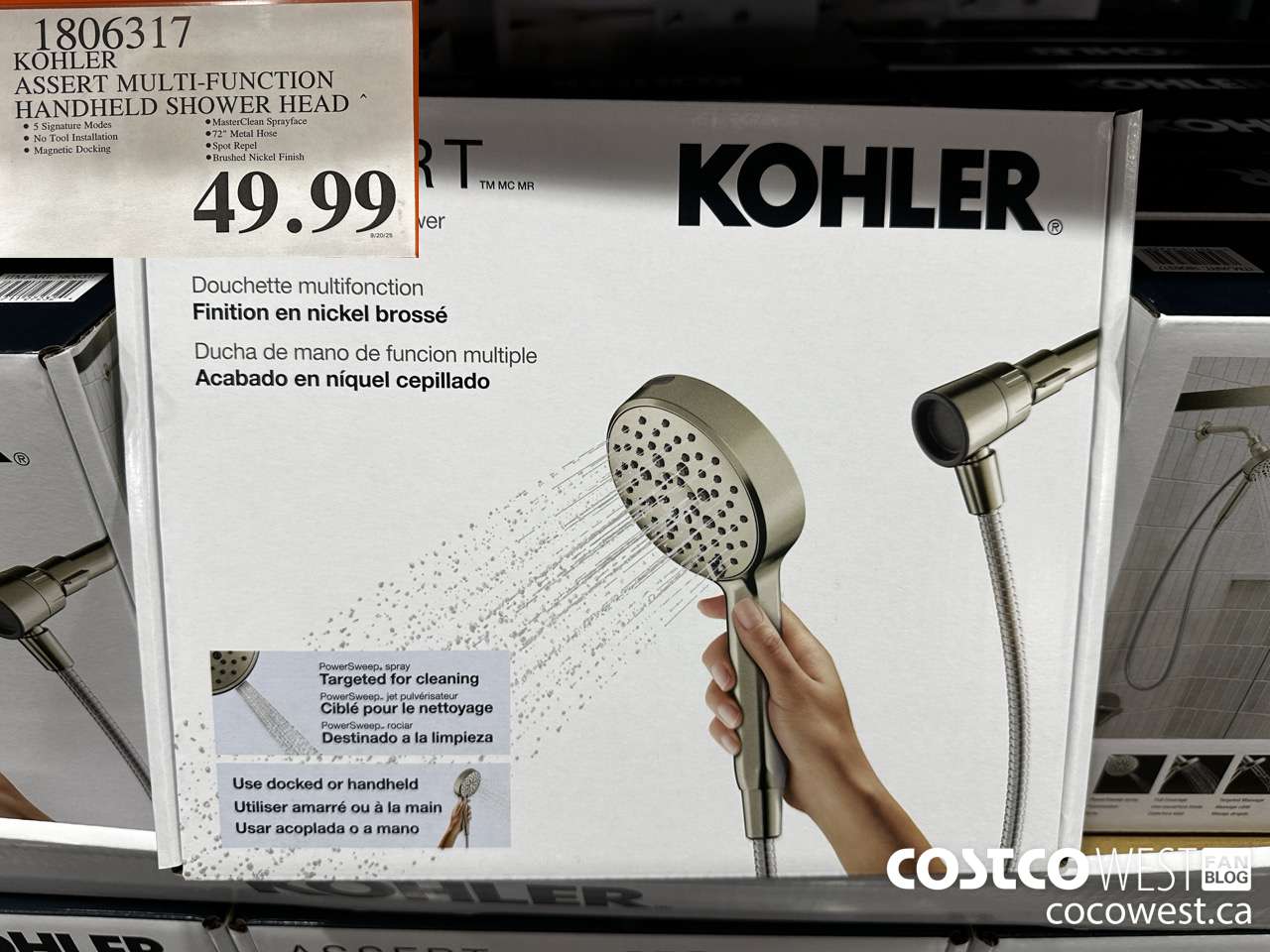 1806317 KOHLER ASSERT MULTI-FUNCTION HANDHELD SHOWER HEAD $49.99